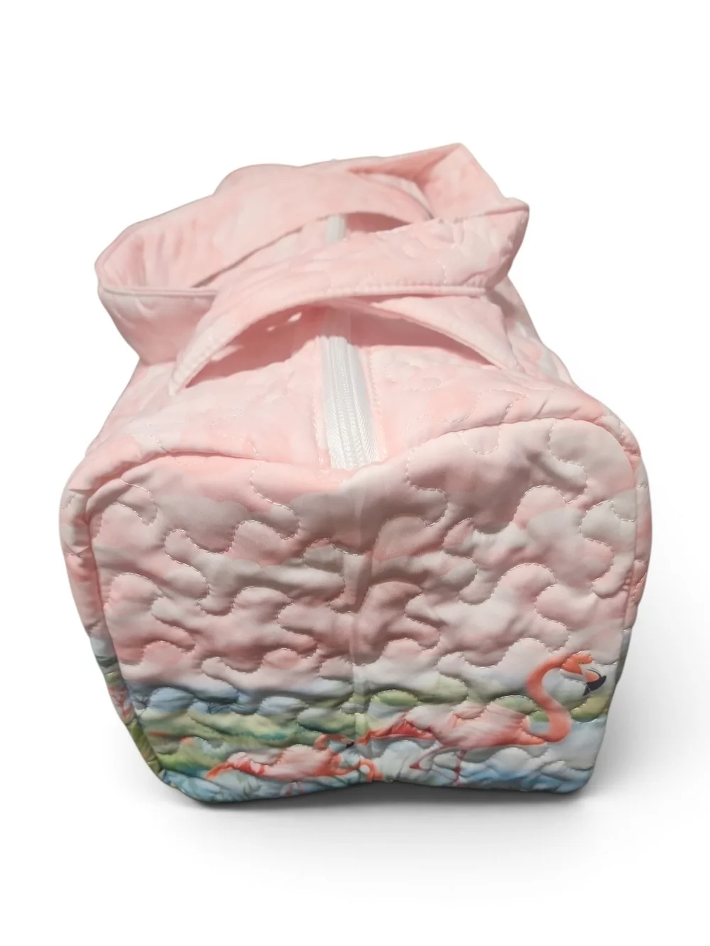 NWOT Quilted Pink Flamingo Travel Duffle Bag